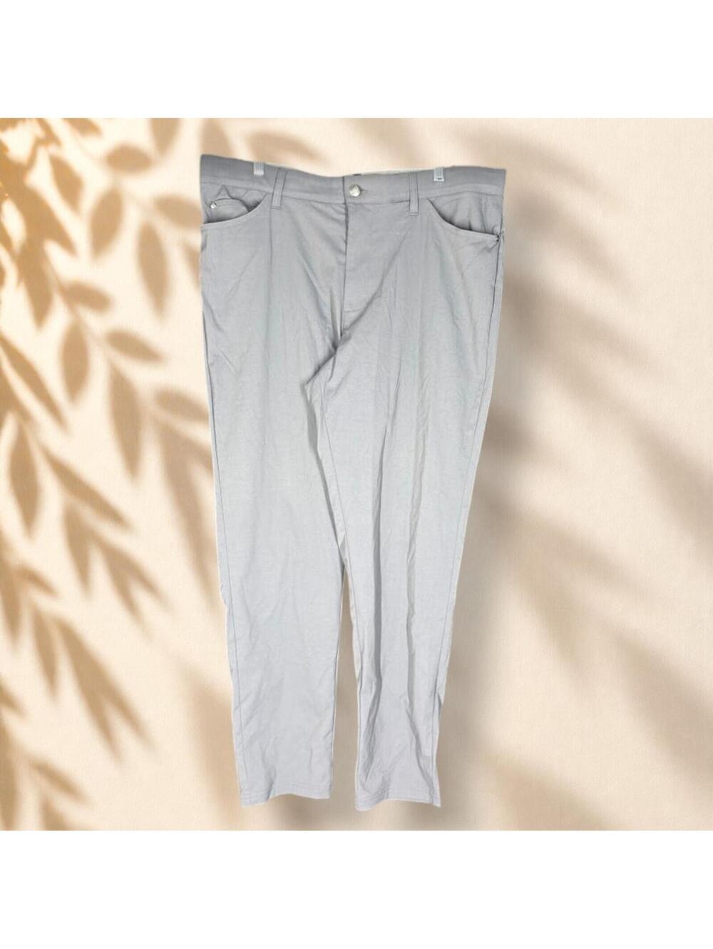 Adidas Pants Men 33 Gray Mid Rise Chino Flat Front Pockets Regular Tapered